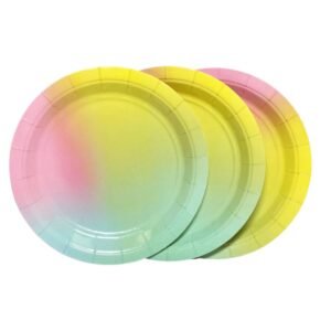 PLATO DE POLIPAPEL 17CM COLOR PASTEL MULTICOLOR X 6 UN