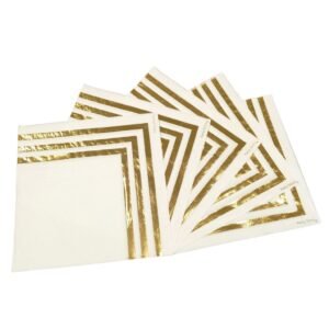 SERVILLETA DE PAPEL BORDE DORADO X 12 UNIDADES CERRADA17 X 17CM