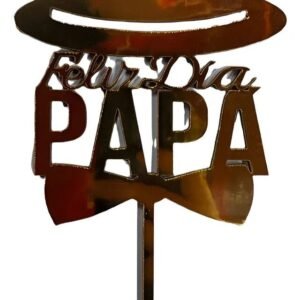 TOPPER FIBRO FELIZ DIA PAPA DORADO