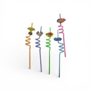 SORBETES PLASTICO DURO ACRILICO FORMA CARRERA X5