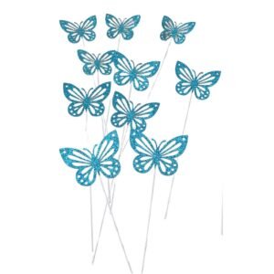 ADORNO MARIPOSAS PINCHE ALAMBRE X 10 TURQUESA