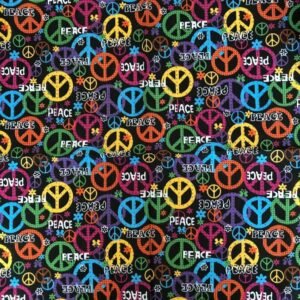 BANDANA SIMBOLO DE LA PAZHIPPIE MULTICOLOR 54X54CM