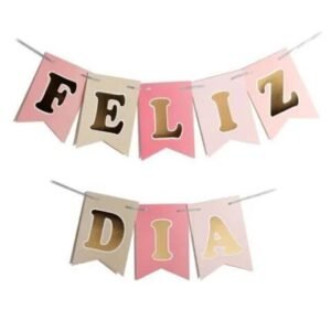 BANDERIN STAMPIN FELIZ DIA ROSA