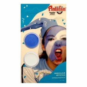 MAQUILLAJE BICOLOR CELESTE Y BLANCO CHICO 2GRS X2