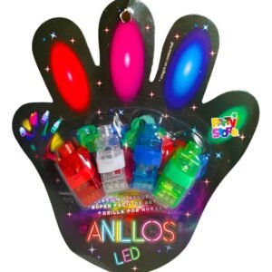 ANILLO DEDOS LASER LUMINOSO LED - BLISTER X 4