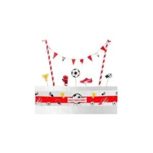 DECORACION PARA TORTAS FUTBOL PELOTA ROJO Y BLANCO