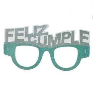 LENTES DE PAPEL FELIZ CUMPLE GLITTER UV X 6 UNIDADES