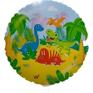 GLOBO METALIZADO REDONDO DINOSAURIO *DINO* APTO HELIO