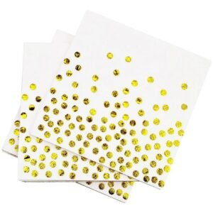 SERVILLETA DE PAPEL LUNARES DORADOS X 12 UNIDADES