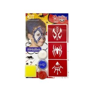 KIT ACUA SUPER HEROE 3 PINTURA + STENCIL + ESPONJA