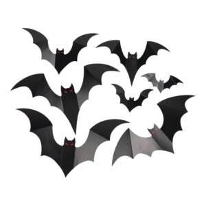 DECO MURCIELAGOS DE PARED x 18un. (incluye pegamento para la pared)