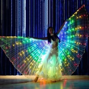 ALAS LED MULTICOLOR TALLE CHICO 100cm X 120 leds (pilas no incluidas)
