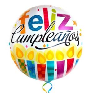 GLOBO METALIZADO FORMA FELIZ CUMPLEAÑOS 45cm x 51cm APTO HELIO