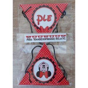 BANDERIN TRIANGULAR MINNIE FELIZ CUMPLE
