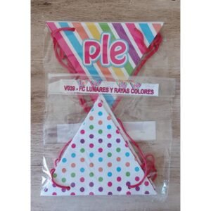 BANDERIN TRIANGULAR MULTICOLOR FELIZ CUMPLE