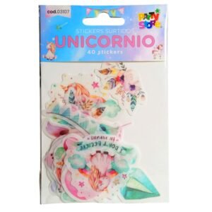 STICKERS SURTIDOS UNICORNIO x 40 stickers