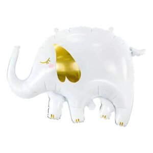 GLOBO ELEFANTE GOLD BLANCO