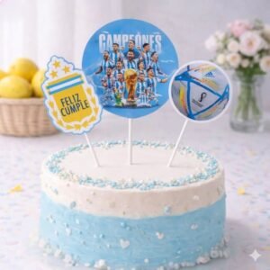 PINCHE ADORNO SET FELIZ CUMPLE SELECCION ARGENTINA MUNDIAL