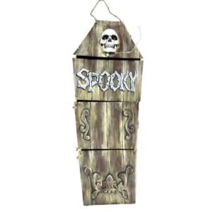 Ataud con Calavera Animada para colgar Decorativo Premium