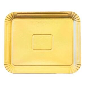 BANDEJA CARTON RECTANGULAR DORADA 2 1/2KG 31CM X 38CM