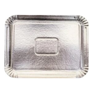 BANDEJA CARTON RECTANGULAR PLATEADA Nº5 33.5 x 40