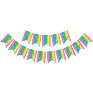 BANDERIN FELIZ CUMPLEAÑOS STAMPING MULTICOLOR PASTEL