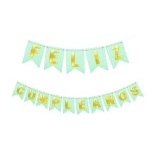 BANDERIN FELIZ CUMPLEAÑOS STAMPING VERDE