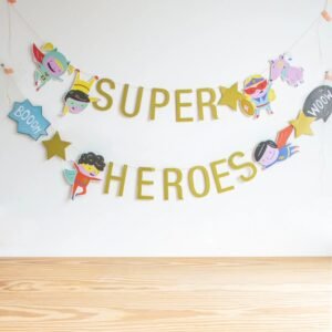 BANDERIN GUIRNALDA SUPERHEROES DISEÑO COTILLON