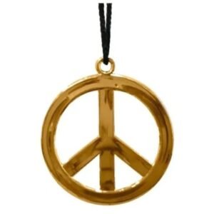 COLLAR PAZ HIPPIE METALIZADO