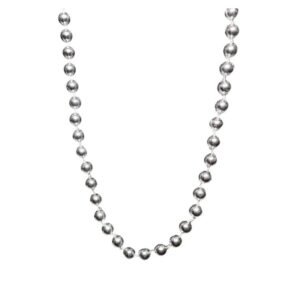 COLLAR DE CUENTAS PLATEADO 80CM (SET X 4 UNIDADES)