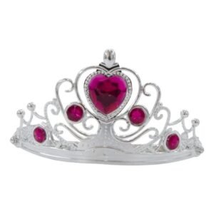 CORONA TIARA PRINCESA PLATA - GEMAS DE COLORES SURTIDOS