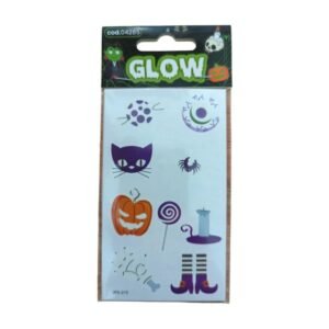 TATUAJE TEMPORAL - HALLOWEEN *GLOW* (brilla en la oscuridad) - Set x 10 planchas