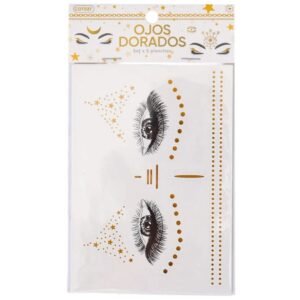 TATUAJE OJOS DORADOS - Paquete x 5