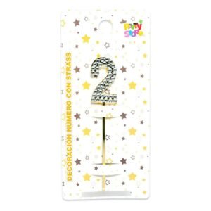 DECORACION ACRILICA NUMERO CON STRASS N.2