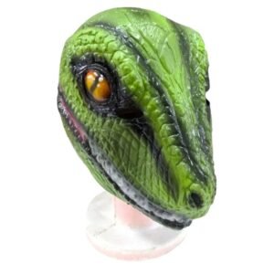 MASCARA DINOSAURIO VELOCIRAPTOR VERDE LATEX