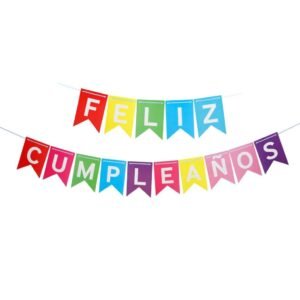 BANDERIN *FELIZ CUMPLEAÑOS* MULTICOLOR