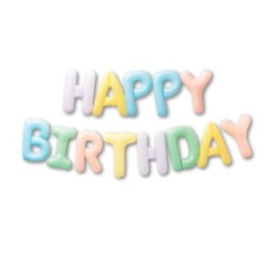 GLOBO FRASE HAPPY BIRTHDAY MULTICOLOR PASTEL
