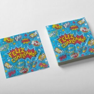 SERVILLETA FELIZ CUMPLE BANG SUPERHEROES COMIC X20