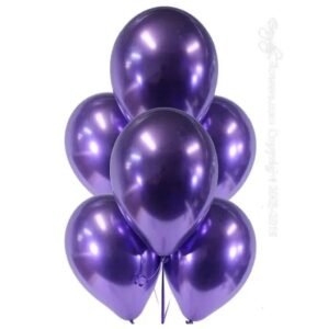 GLOBO DE LATEX CHROME 12 PULG VIOLETA X10
