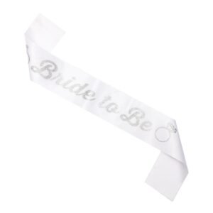 BANDA BRIDE TO BE BLANCO CON PLATEADO