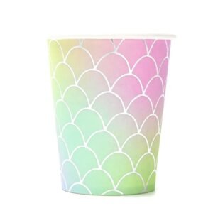 VASO DE POLIPAPEL SIRENA ESCAMAS X10