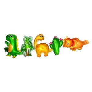 GLOBO METALIZADO GUIRNALDA DINOSAURIO 75X35CM