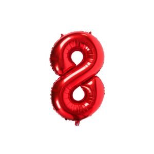 GLOBO NUMERO METALIZADO 8 ROJO 36 CM