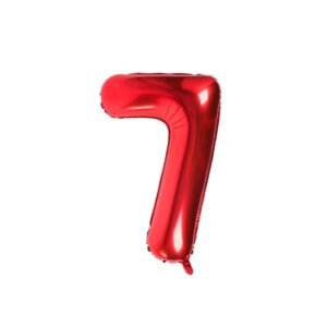 GLOBO NUMERO METALIZADO 7 ROJO 36 CM