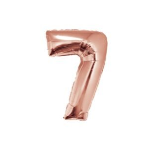 GLOBO NUMERO METALIZADO 7 GOLD ROSE 36cm