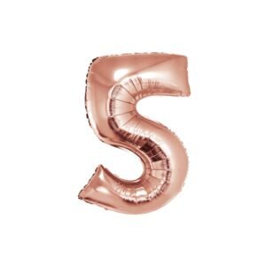 GLOBO NUMERO METALIZADO 5 GOLD ROSE 36cm