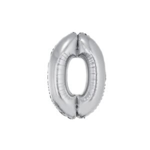 GLOBO NUMERO 0 PLATA 60cm