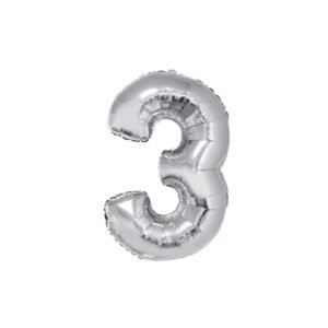 GLOBO NUMERO 3 PLATA 60cm