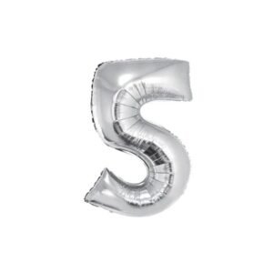 GLOBO NUMERO 5 PLATA 60cm