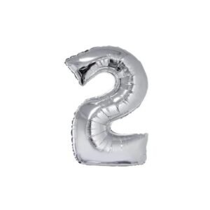 GLOBO NUMERO 2 PLATA 60cm